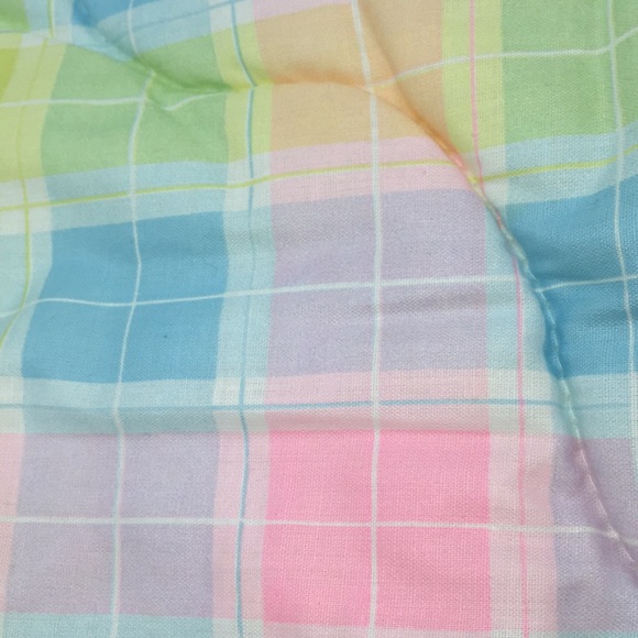 Lady Christina Baby Crib Comforter Pastel Plaid Vintage Nursery Bedding 1980's - Picture 2 of 9